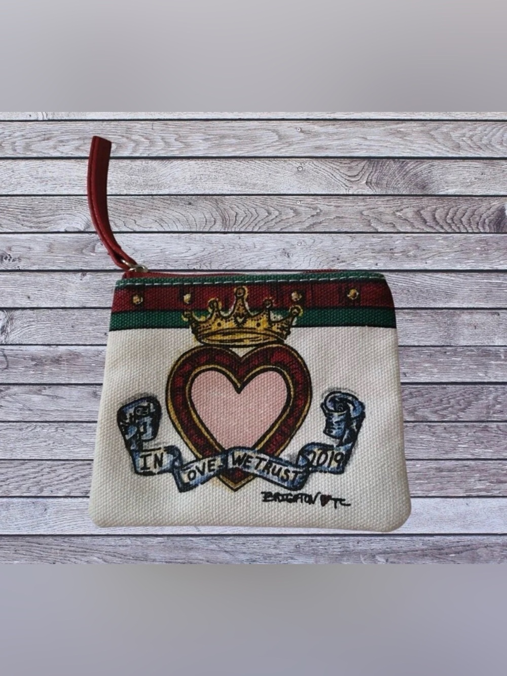๐คBRIGHTON โIN LOVE WE TRUSTโ CANVAS COIN PURSE๐ค